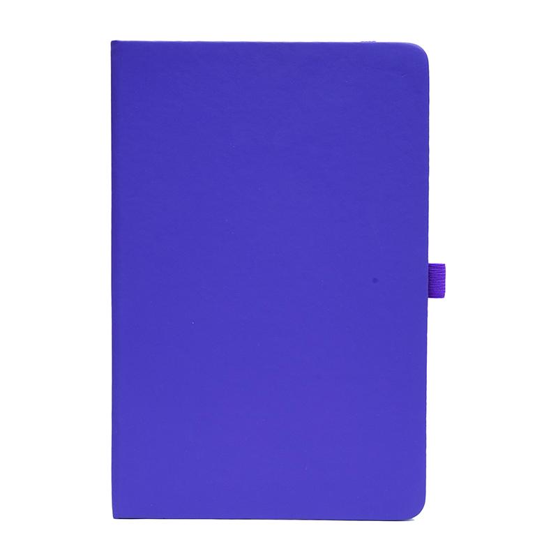 Violet - Pu Leather Note Book With Elastic Band & Pen Holder with Logo